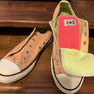 Converse 637348F Orange Double Tongue Sneaker US Youth 4 (Larger than Women's 5)